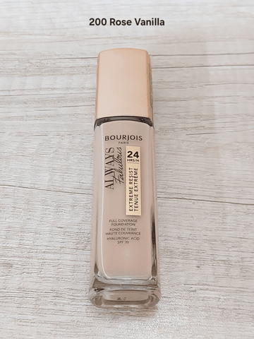 Bourjois Always Fabulous 24H Full Coverage Foundation 200 Rose Vanilla 30ml - Infinite Beauty Bourjois Always Fabulous 24H Full Coverage Foundation 200 Rose Vanilla 30ml - Infinite Beauty