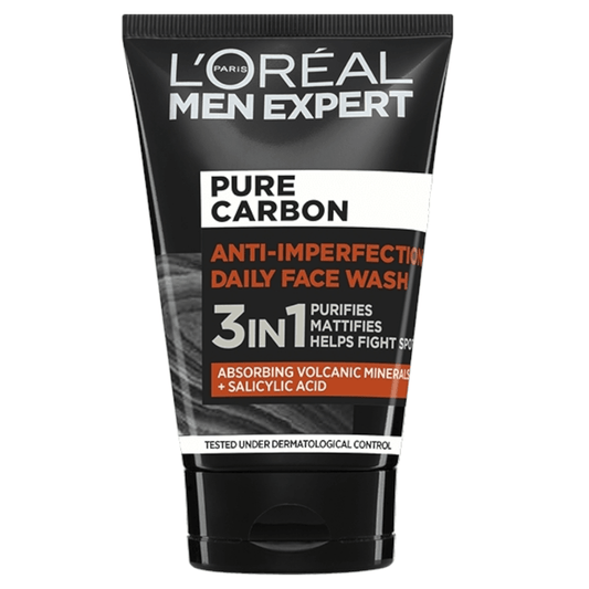 L'Oreal Paris Expert Pure Carbon Anti - Imperfection 3in1 Daily Face Wash 100ml - Infinite Beauty