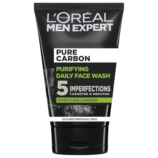 L'Oreal Paris Men Expert Face Wash Pure Charcoal, Glycerin, and Salicylic acid - Blackhead Cleanser for Men, 100 ml - Infinite Beauty