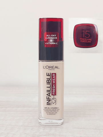 L'Oreal Paris Infallible - 32H Fresh Wear Foundation 15 Porcelain - Infinite Beauty L'Oreal Paris Infallible - 32H Fresh Wear Foundation 15 Porcelain - Infinite Beauty