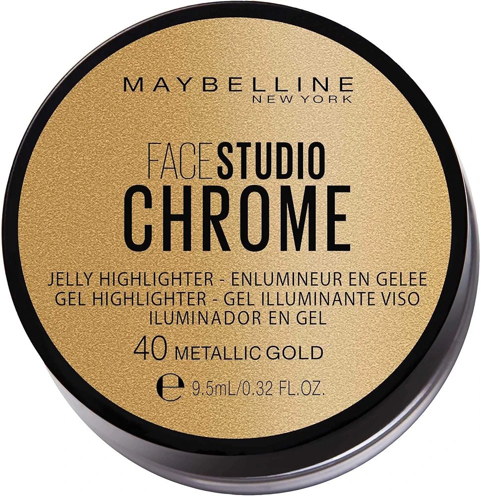 Maybelline Face Studio Chrome Jelly Highligter 40 Metallic Gold - Infinite Beauty