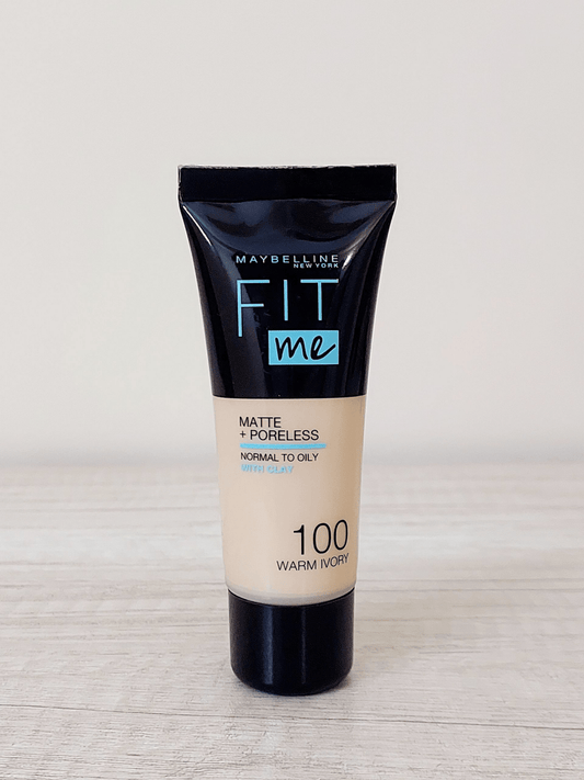 Maybelline Fit Me Foundation Matte & Poreless 100 Warm Ivory - Infinite Beauty