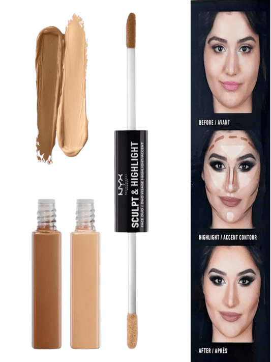 Nyx Professional Makeup Sculpt & Highlight Face Duo Stick - 02 Almond/Light - Infinite Beauty