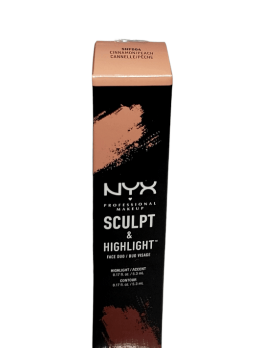 Nyx Professional Makeup Sculpt & Highlight Face Duo Stick - 04 Cinnamon/Peach - Infinite Beauty
