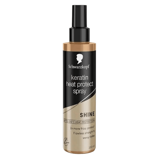 Schwarzkopf Styling Keratin Heat Protection Hair Spray, with Frizz Control, up to 230 degree Heat Protection Spray, 200 ml - Infinite Beauty