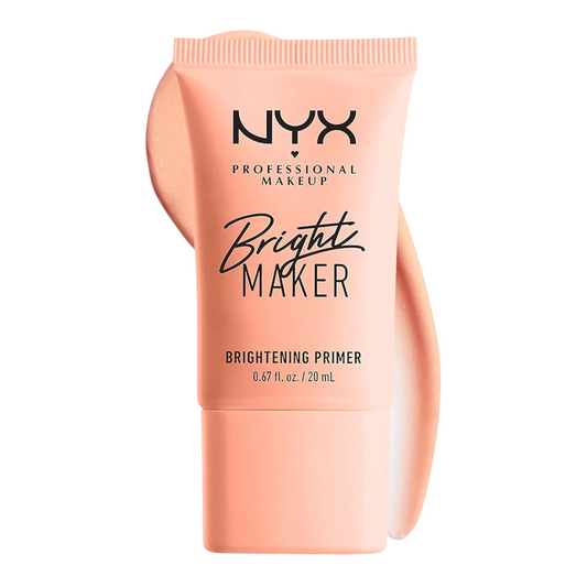 A tube of NYX Bright Maker Primer, a peach-tinted face base for instant skin brightening.