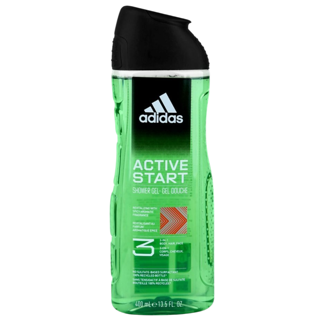 Adidas Revitalizing Active Start 3 in 1 Face, Hair & Body Shower Gel, 400ml