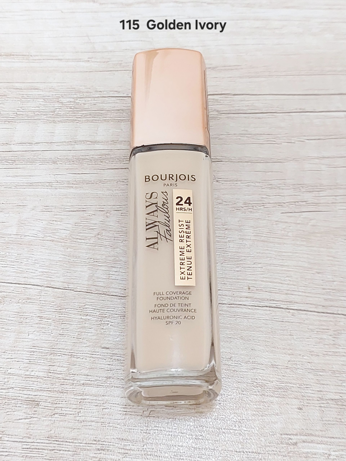 Bourjois Always Fabulous 24H Full Coverage Foundation 115 Golden Ivory 30ml