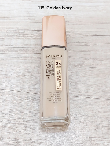 Bourjois Always Fabulous 24H Full Coverage Foundation 115 Golden Ivory 30ml