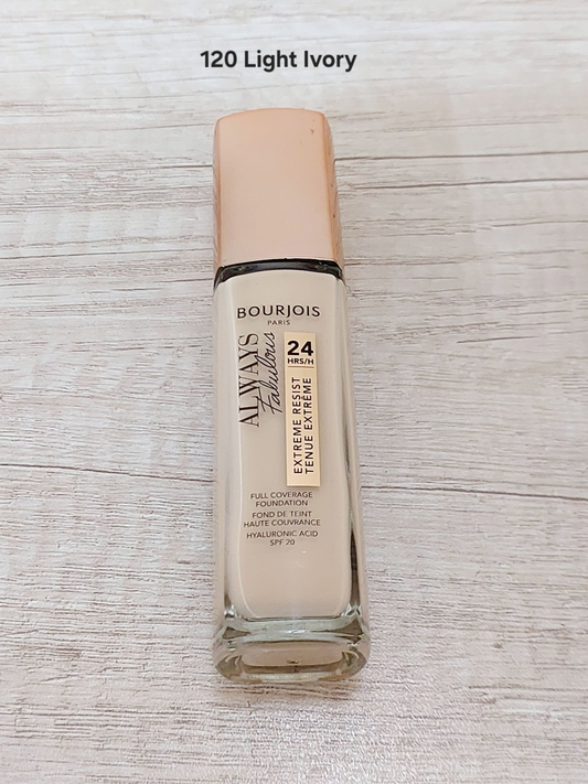 Bourjois Always Fabulous 24H Full Coverage Foundation 120 Light Ivory 30ml