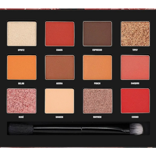 W7 Let's Brunch With Vickaboo Eyeshadow Palette - 12 Colours: Pinks, Browns, Golds, Oranges - Mattes, Metallics, Glitters - Vegan, Cruelty Free Makeup by W7 Cosmetics