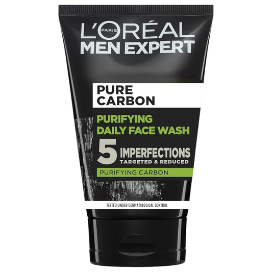 L'Oreal Paris Men Expert Face Wash Pure Charcoal, Glycerin, and Salicylic acid - Blackhead Cleanser for Men, 100 ml