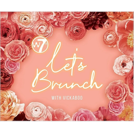 W7 Let's Brunch With Vickaboo Eyeshadow Palette - 12 Colours: Pinks, Browns, Golds, Oranges - Mattes, Metallics, Glitters - Vegan, Cruelty Free Makeup by W7 Cosmetics
