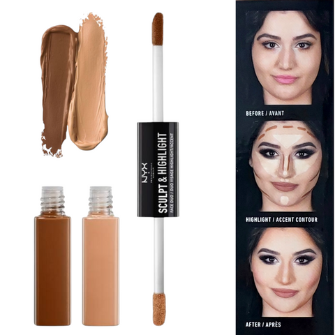 Nyx Professional Makeup Sculpt & Highlight Face Duo Stick - 04 Cinnamon/Peach
