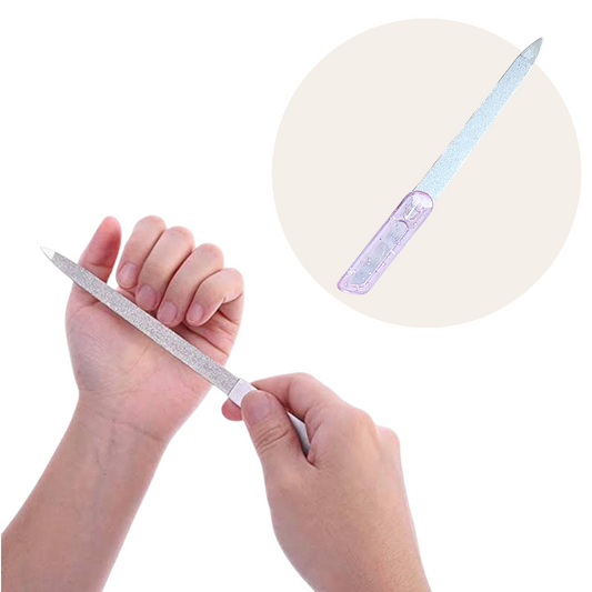 Nail Files for Natural Nails Metal Nail File Stainless Steel Thin Durable Nail Filer