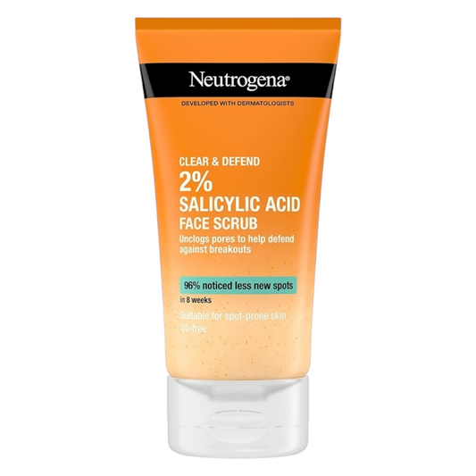 Neutrogena Clear & Defend 2% Salicylic Acid Face Scrub 150ml