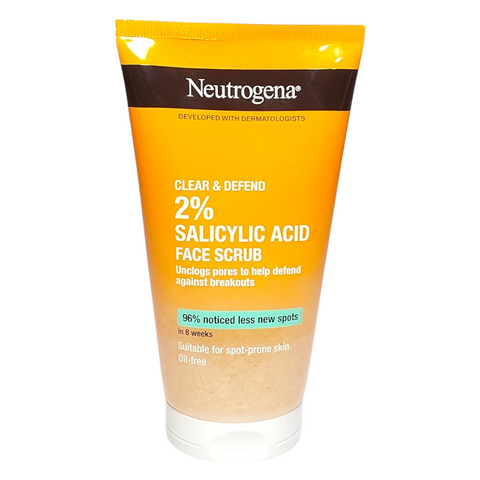 Neutrogena Clear & Defend 2% Salicylic Acid Face Scrub 150ml