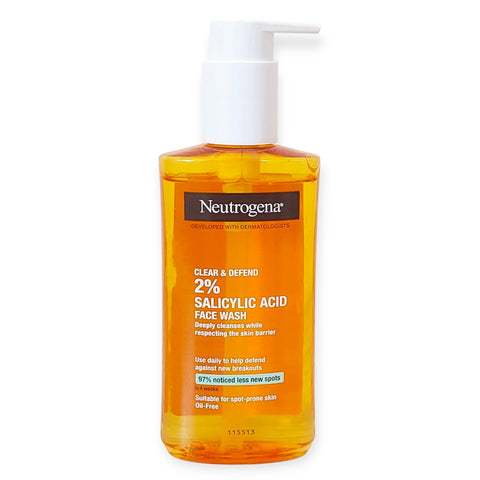 Neutrogena Clear & Defend 2% Salicylic Acid Face Wash (200ml).