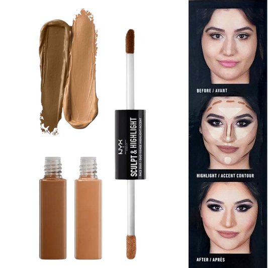 Nyx Professional Makeup Sculpt & Highlight Face Duo Stick - 05 Chestnut/Sand