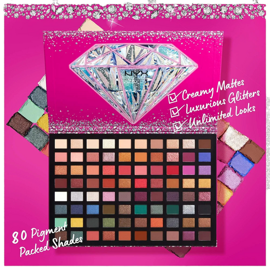 NYX PROFESSIONAL MAKEUP Gift Pack, Diamonds & Ice Ultimate 80 Pan Artistry Eyeshadow Palette