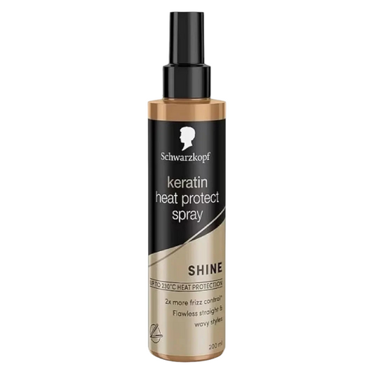 Schwarzkopf Styling Keratin Heat Protection Hair Spray, with Frizz Control, up to 230 degree Heat Protection Spray, 200 ml
