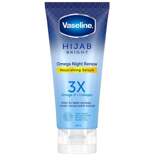 Vaseline Hijab Bright Nourishing Serum Omega Night Renew 180ml