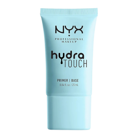 Front view of NYX Professional Makeup Hydra Touch Primer packaging, a moisturizing face base for dry skin.
