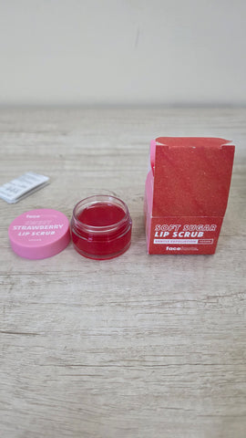 Face Facts Soft Sugar Lip Scrub Sweet Strawberry flavor.